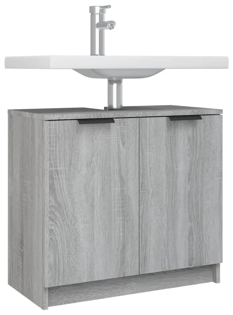 Mobile Bagno Grigio Sonoma 64,5x33,5x59 cm in Legno Multistrato