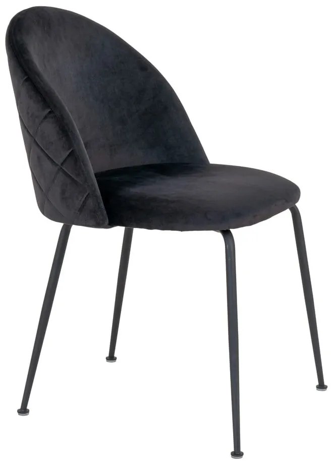 Sedie da pranzo in velluto nero in un set di 2 pezzi Geneve - House Nordic