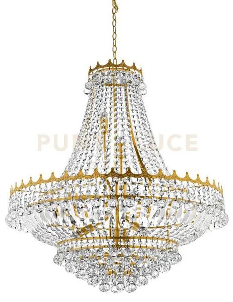 Lampadario versailles 13lt - metallo dorato e cristallo