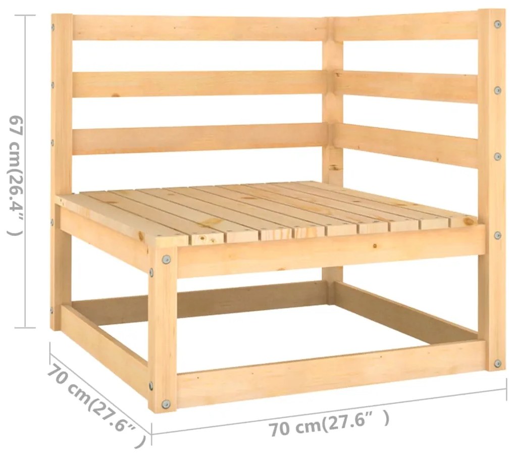 Set Salotto Giardino 13pz Cuscini Antracite Legno Massello Pino