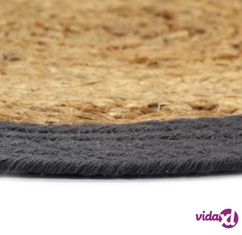vidaXL Tovagliette 4 pz Naturale e Antracite 38 cm in Juta e Cotone