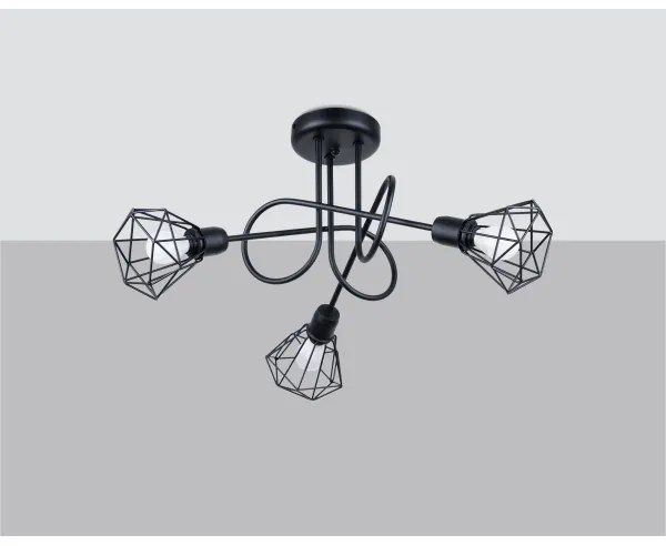 Sollux SL.1109 - Lampadario a stelo ARTEMIS 3xE14/40W/230V nero