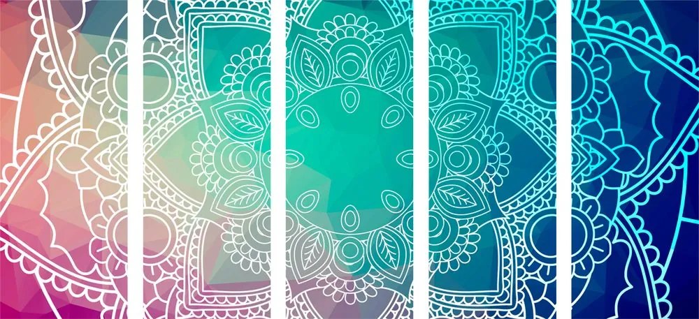 Quadri 5 pezzi – Mandala pastello