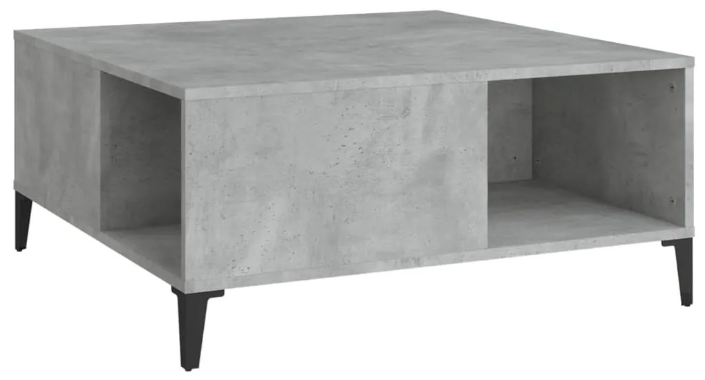 Tavolino salotto grigio cemento 80x80x36,5 cm legno multistrato