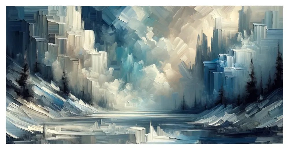 Quadro su tela – Silenzio invernale in stile astratto