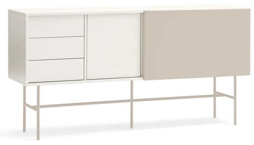 Cassettiera bassa beige/crema con ante scorrevoli 180x91 cm Nube - Teulat