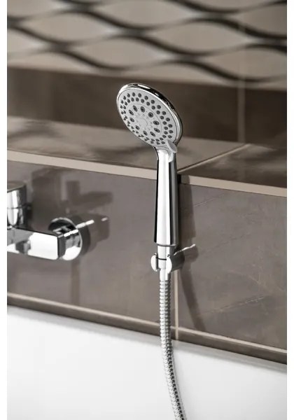 Aqualine - Doccetta diametro 10 cm, finitura cromata lucida