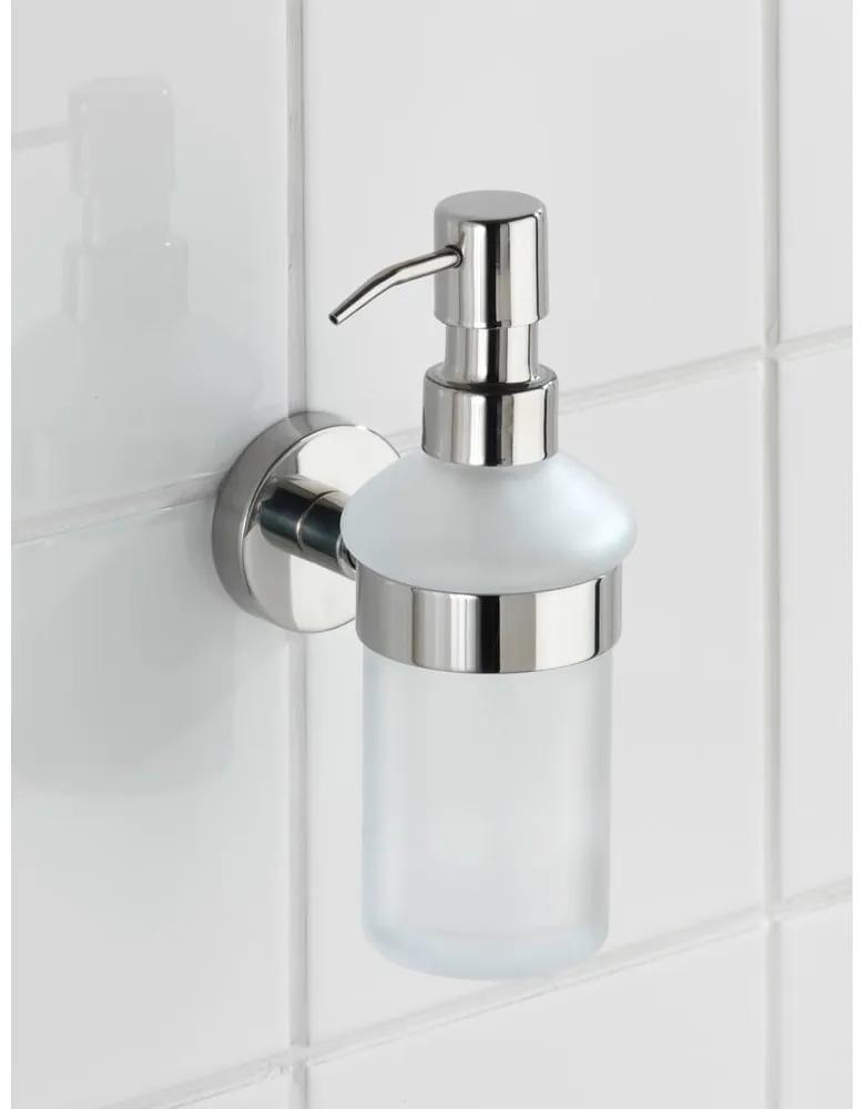 Dispenser di sapone in vetro a parete in argento lucido 200 ml Bosio - Wenko