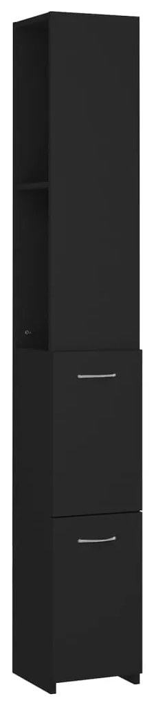 Armadietto da bagno nero 25x26,5x170 cm in legno multistrato