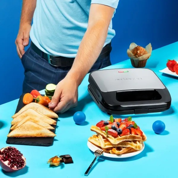 Niceboy ION Snacker S3 - Macchina per i panini 3in1 750W/230V acciaio inossidabile/nero