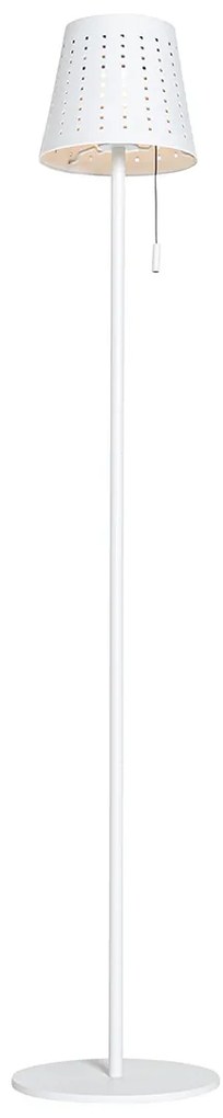 Lampada da terra per esterni bianca con LED a 3 livelli di dimmerazione a energia solare - Ferre