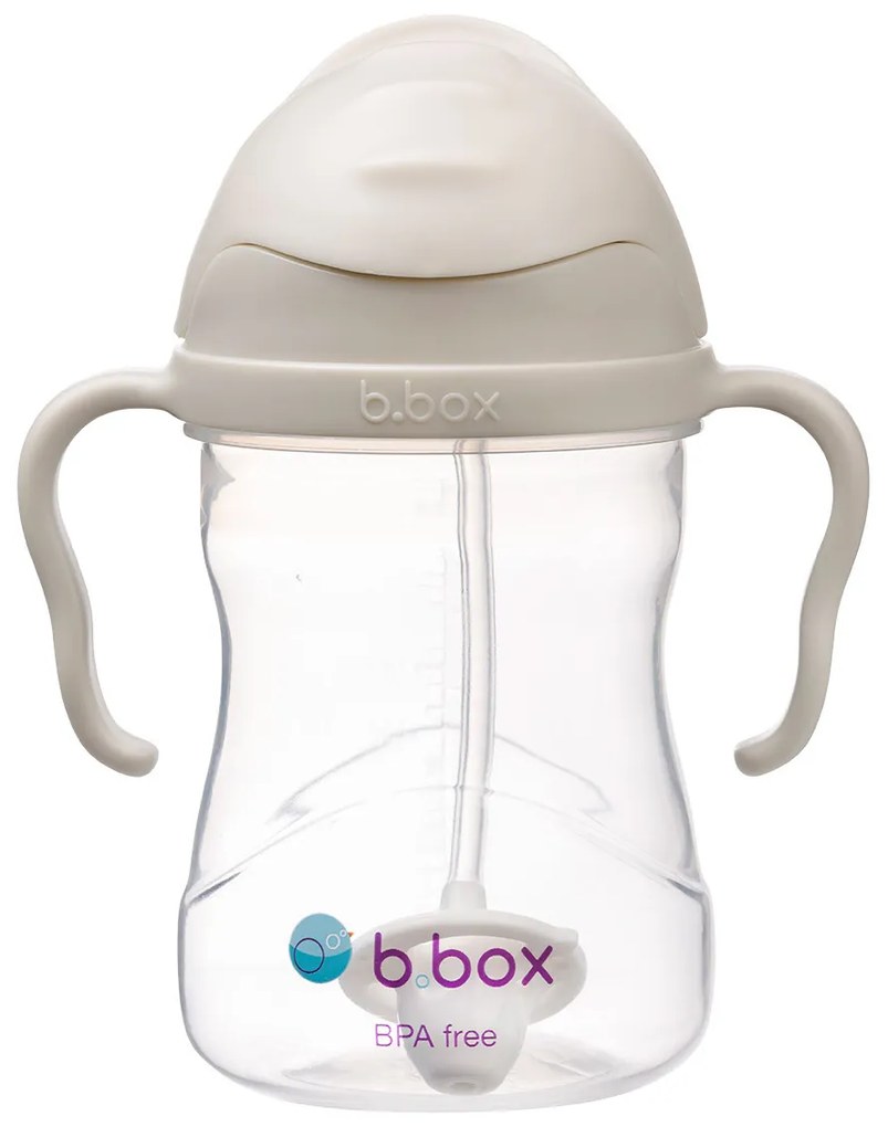 Tazza con cannuccia - beige 240 ml