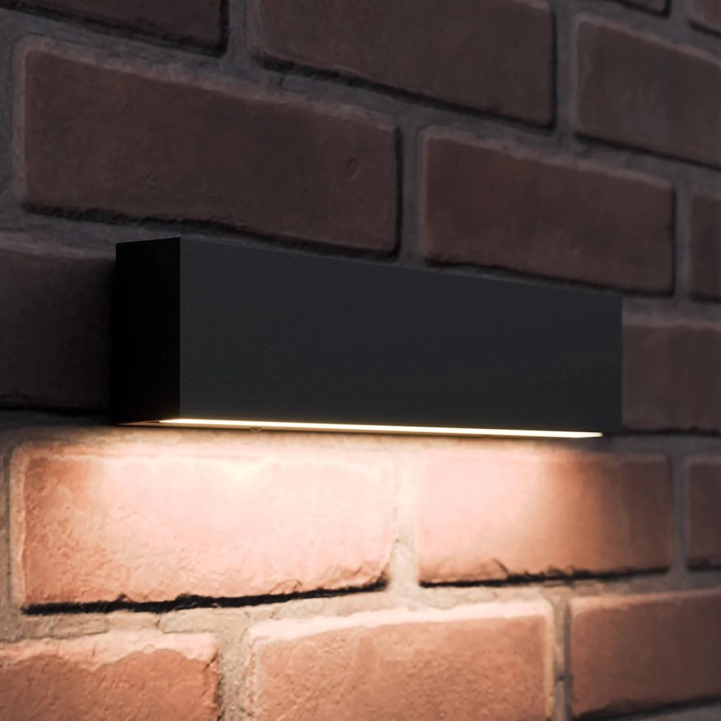 Applique da esterni a LED Elvira Lucande, Nero, Alluminio, Moderno, Applique LED da esterni