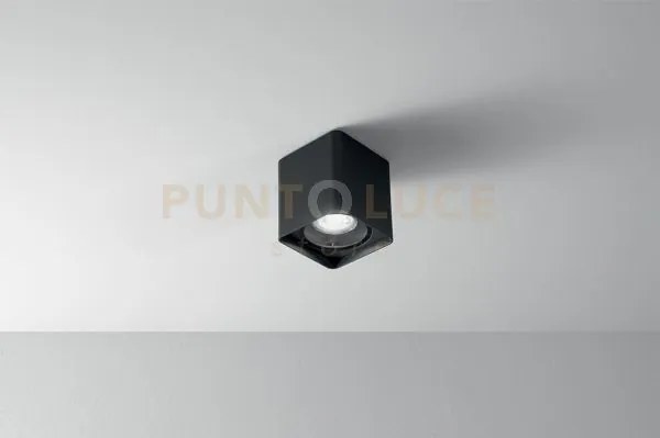 Plafoniera alluminio colore antracite opaco brick 1 luce attacco gu...