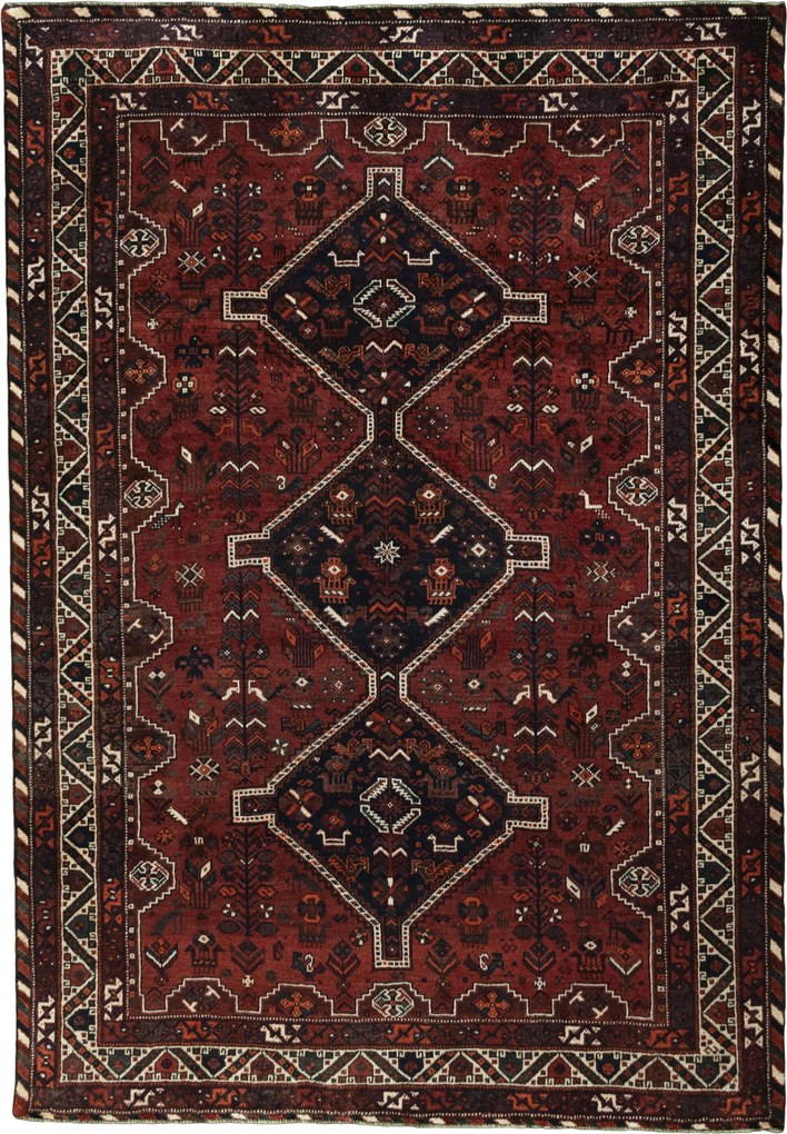 Shiraz Tappeto persiano 310 x 210 Rosso (Iran) Annodato A Mano