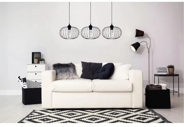 Lampadario a sospensione con filo BOCCA 3xE27/60W/230V