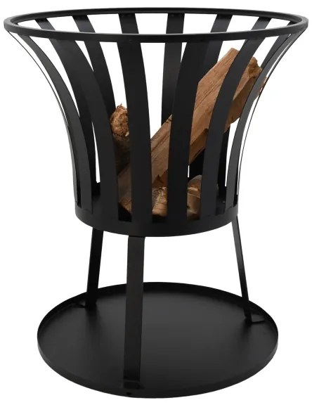 Griglia portatile a legna nero