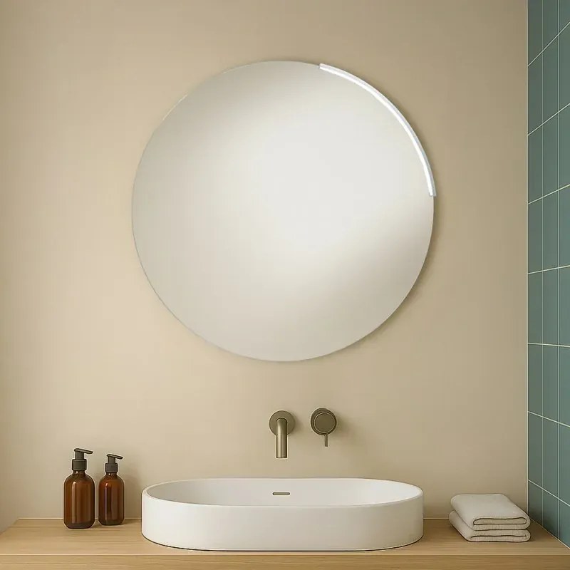 Specchio bagno rotondo con luce a led integrata da 60cm
