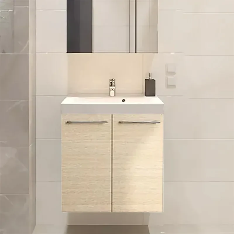 Mobile sottolavabo e lavabo Remix rovere naturale L 60 x H 57.7 x P 33 cm 1 vasca, 2 ante