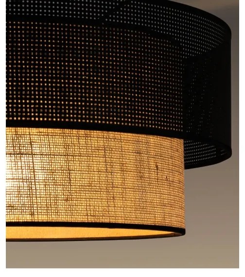 Lampadario a plafone BORHO 1xE27/60W/230V nero/juta