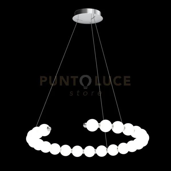Lampada a sospensione perla, cromo, 24 sfere, led 48 watt, lumen 40...