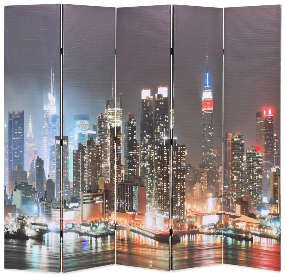 Paravento pieghevole 200x170 cm stampa new york di notte