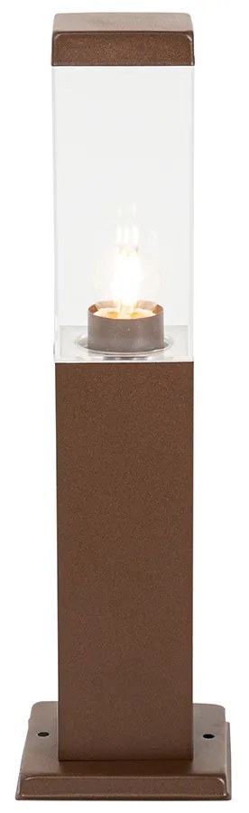 Lampada da esterno moderna a palo marrone ruggine 45 cm - Malios