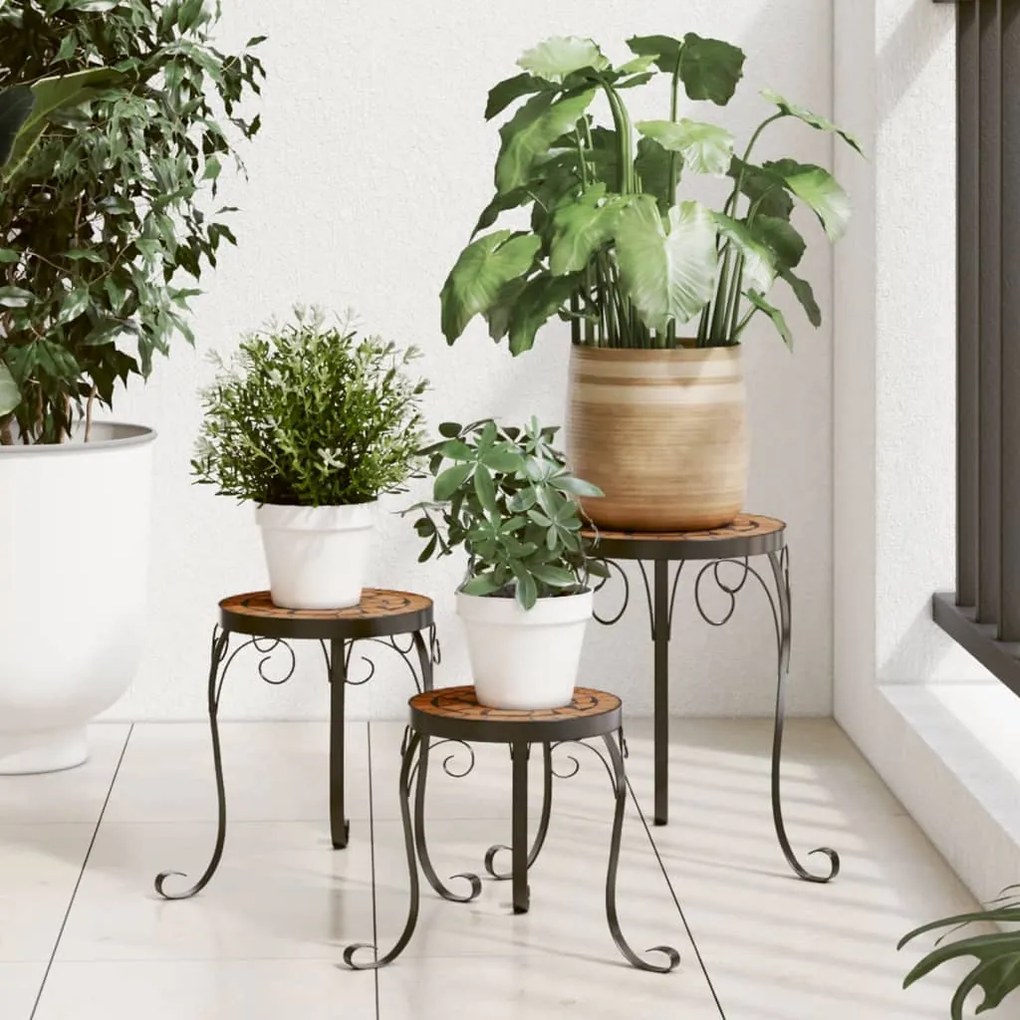 Supporti Per Piante 3 Pz Terracotta İn Ceramica /