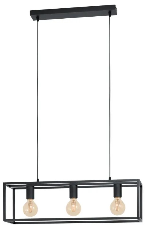 Lampadario Design Eldrick nero 3x E27 INSPIRE