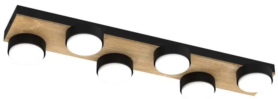 Plafoniera SEMA 6xGX53/15W/230V nero/marrone/quercia