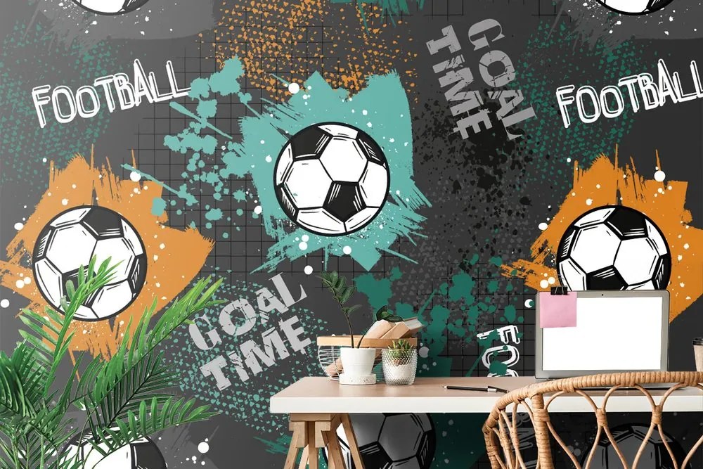 Carta da parati – Palla da calcio in design moderno