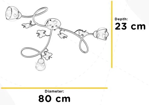 ONLI - Lampadario a plafone per bambini BUTTERFLY 3xE14/6W/230V