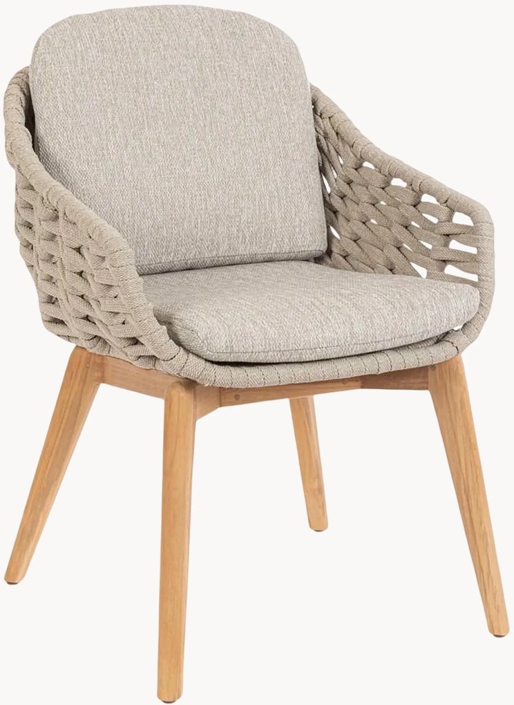 Set di 2 sedie da giardino con gambe in legno di teak Tamira