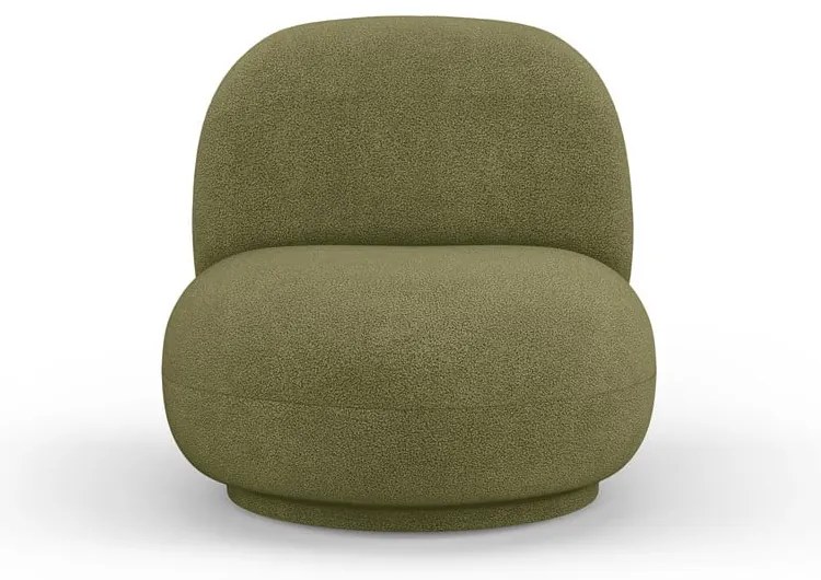 Poltrona in tessuto bouclé verde Chuck - Micadoni Home