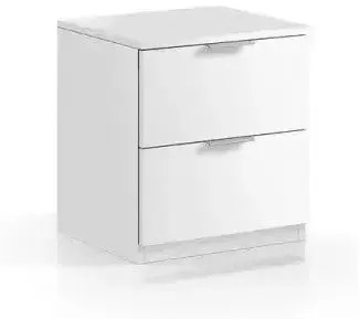 Comodino 2 cassetti bianco 38x34x45 cm