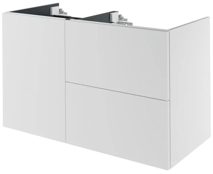 Mobile da bagno sotto lavabo Neo bianco laccato L 105 x H 64 x P 48 cm 2 cassetti 1 anta, lavabo non incluso