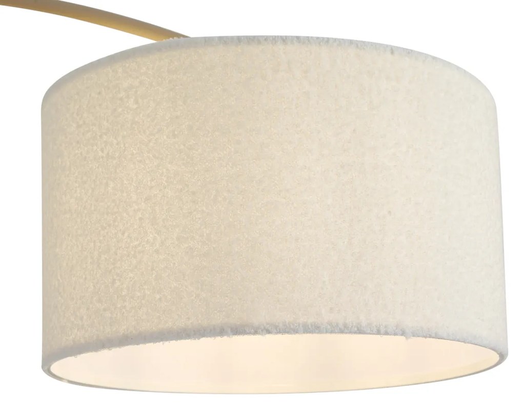 Lampada ad arco moderna beige con paralume in tessuto teddy - Vinossa