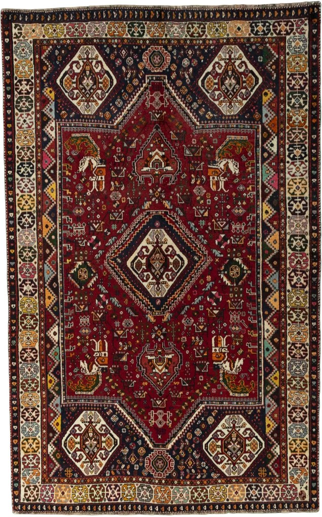 Shiraz Tappeto persiano 160 x 260 Rosso (Iran) Annodato A Mano