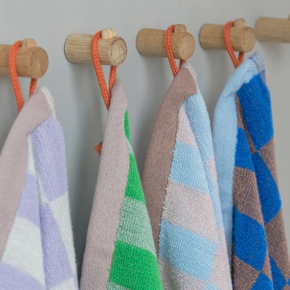 Telo da bagno in cotone biologico blu-rosa 70x133 cm Retro - Mette Ditmer Denmark