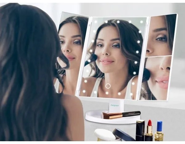 Beper - Specchio da trucco con retroilluminazione a LED 4xAAA/5V