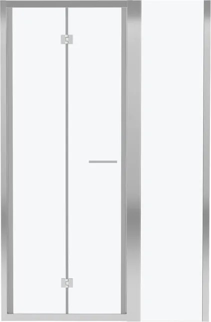 Fisso in linea Record L 40 x H 195cm, Sp. 6 mm vetro smerigliato profilo silver