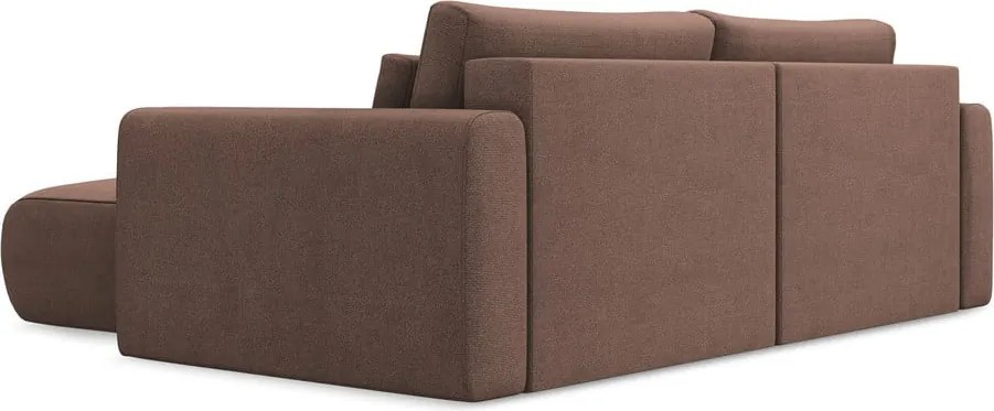 Divano angolare rosa allungabile/con contenitore (con penisola a destra/con chaise lounge) Kapua – Makamii