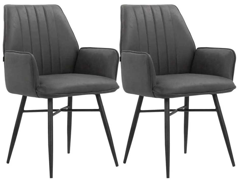 Set di sedie da pranzo color antracite 2 pz Anzo - Støraa