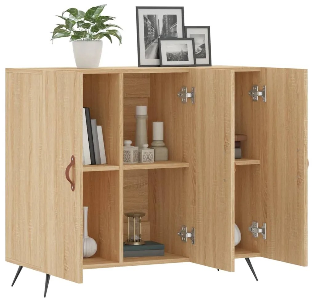 Credenza Rovere Sonoma 90x34x80 cm in Legno Multistrato