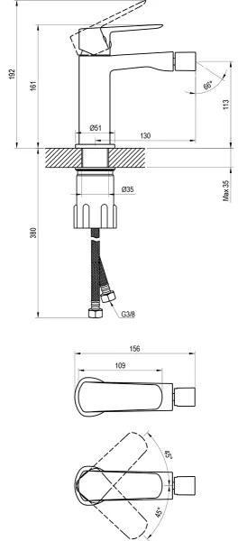 Ravak X070481 - Miscelatore per bidet LIFE nero