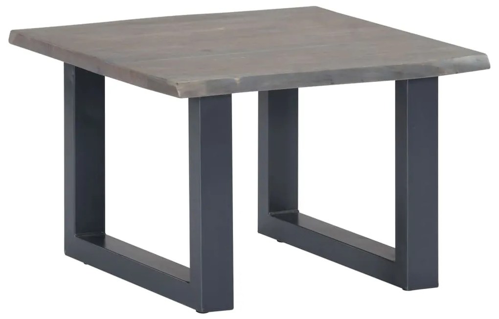 Tavolino Da Salotto Con Bordi Vivi 60x60x40 Cm Massello Acacia /