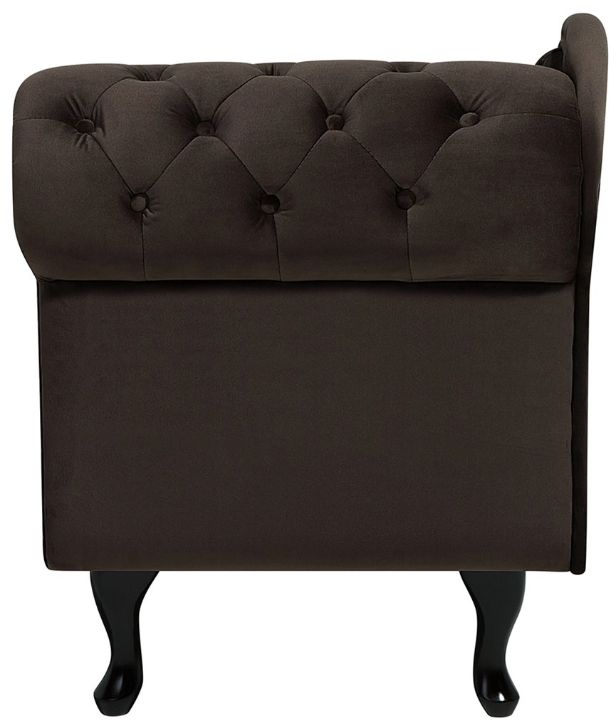 Chaise longue destra in velluto marrone NIMES Beliani