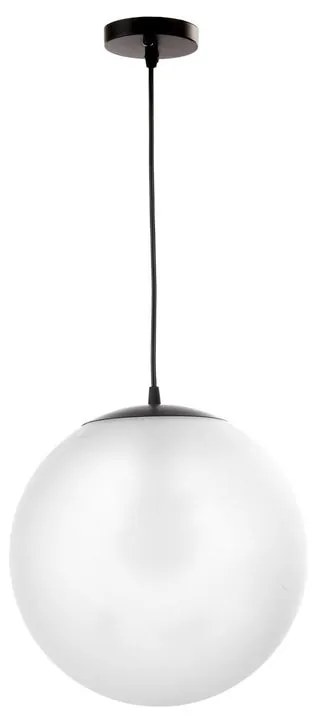 Lampadario GLOBO D.30CM COL. BIANCO SATINATO nero paralume bianco E27 Ø30cm