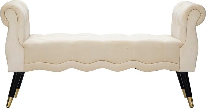 Panchina color crema con rivestimento in velluto Paris – Mauro Ferretti