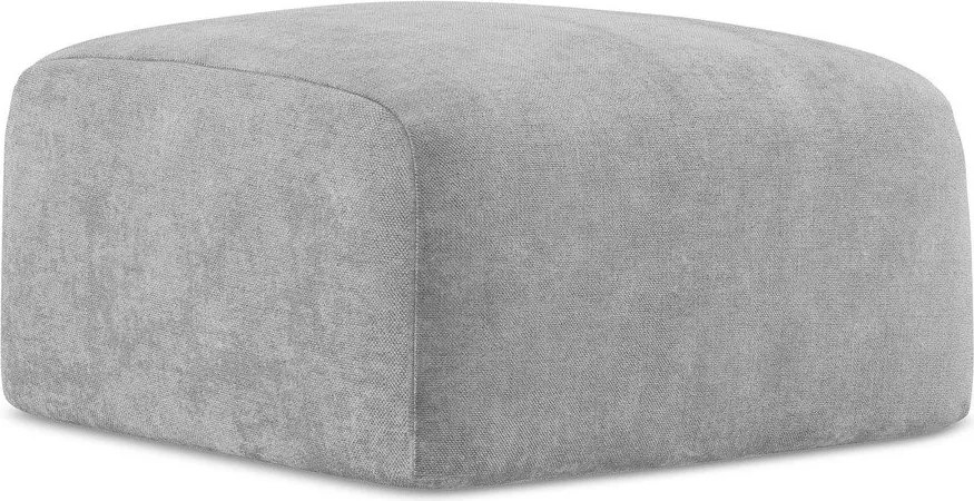 Poggiapiedi grigio chiaro con rivestimento in ciniglia Leila – Makamii